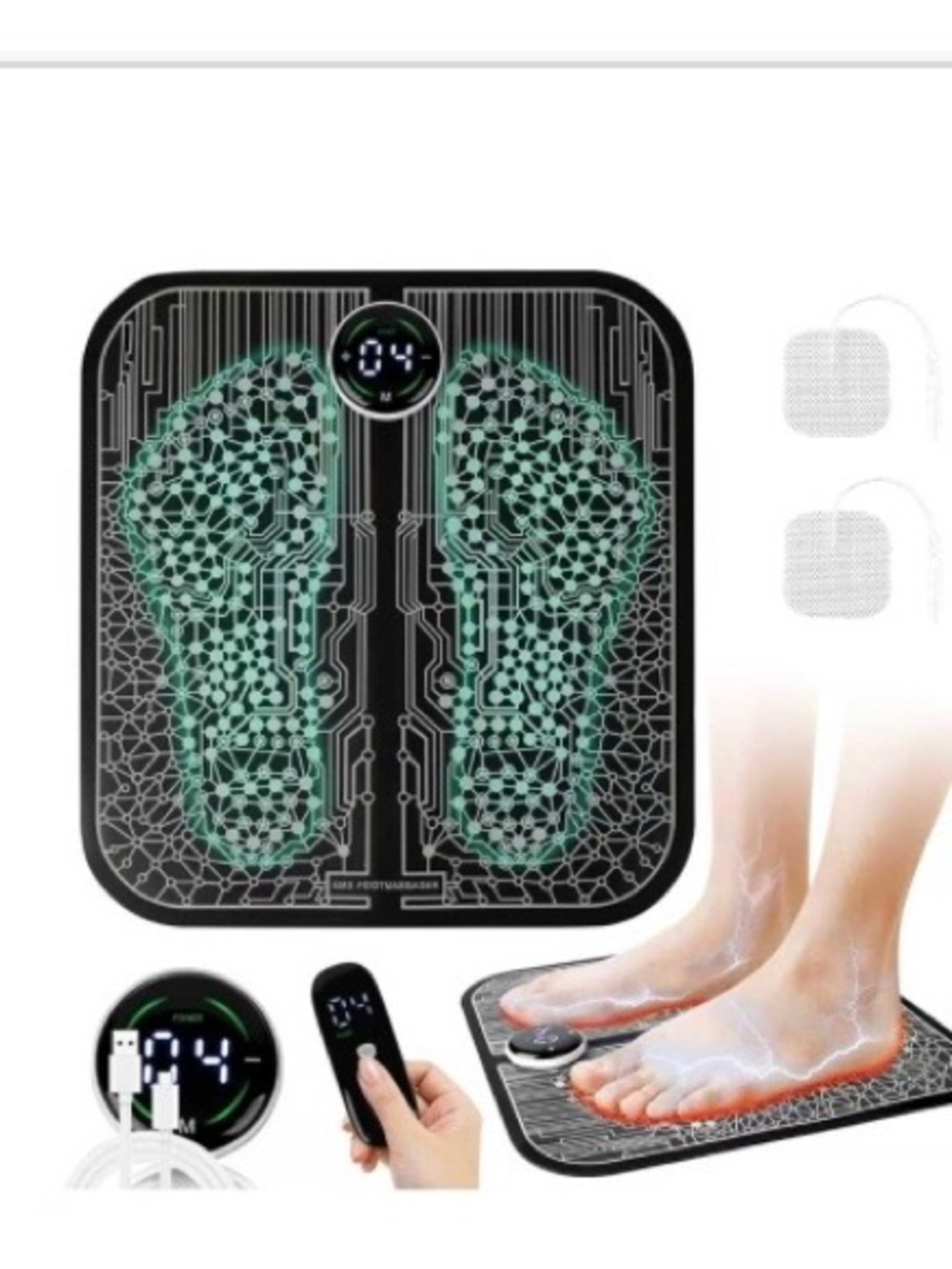 EMS Foot Massager - Black with Nodes
